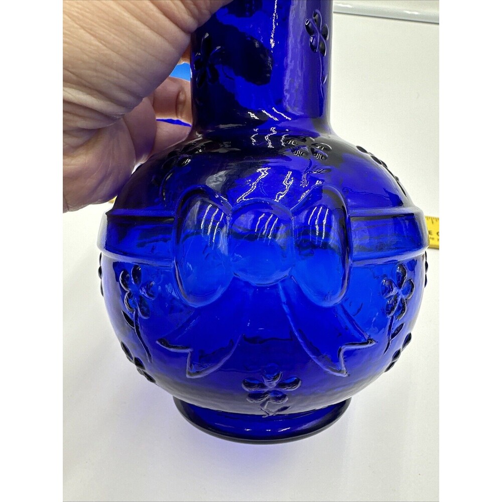 VTG Crownford Giftware Cobalt Blue Glass Decanter & Cup Made in ITALY 1983 - Picture 7 of 13